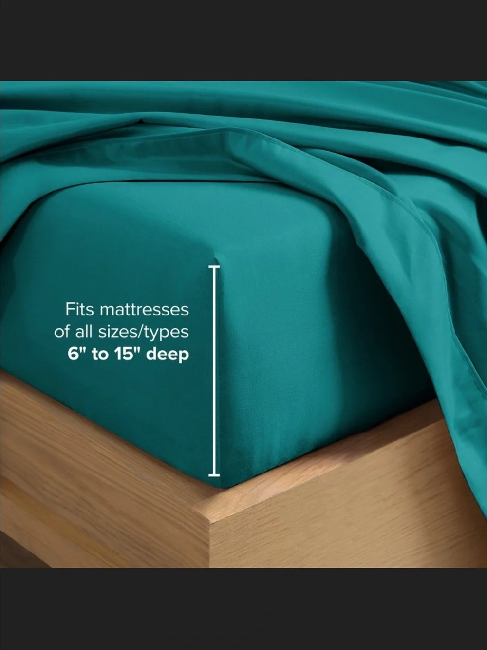 Bare Home | Split Head Flex King Sheet Set, Emerald color.